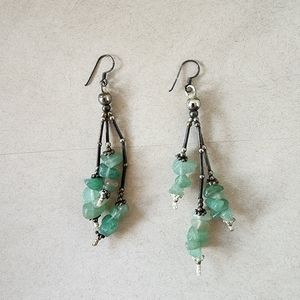 Green jade earrings